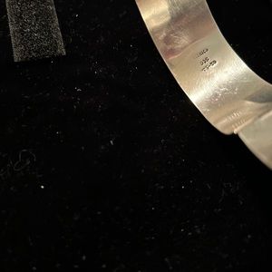 Sterling silver vintage bangle with chain